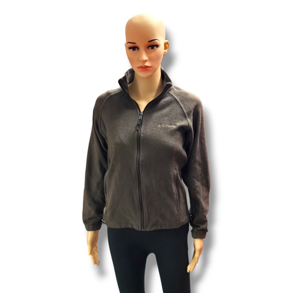 Womens Columbia Fleece Zip Up Jacket Size Small  Brown